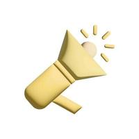 Isolated object realistic 3d megaphone vector Illustration