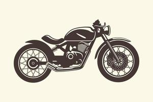 Custom motorcycle side view template in vintage style