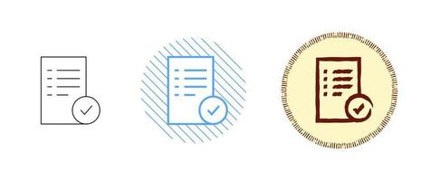 This is a set of contour and color icons of the examination form vector