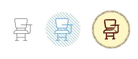 This is a set of contour and color icons of the work chair