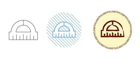 This is a set of contour and color protractor icons vector