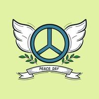 symbol of peace with dove wings vector