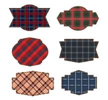 Vector textile labels. Tags fabric texture isolated on white background