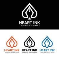 HEART INK LOGO TEMPLATE vector