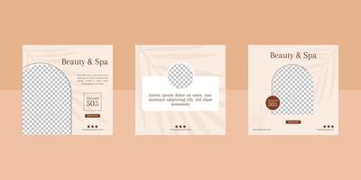 Beauty and spa social media post template vector