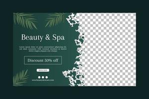 Beauty and spa banner social media post template vector