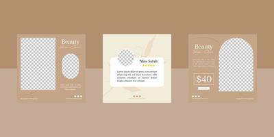 Skincare social media post template vector