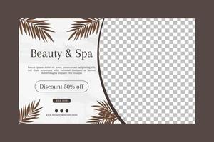 Beauty and spa banner social media post template vector