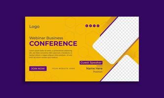 plantilla de banner web de conferencia de seminario web de negocios moderno vector