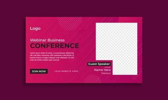 Horizontal business webinar conference social media and web banner template vector