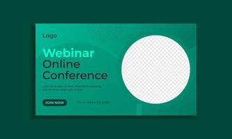 Online business webinar conference web banner template layout vector