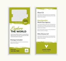 Creative travel rack card or dl flyer template vector