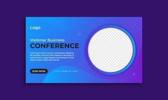 Creative business webinar conference web banner template vector