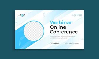 Online business webinar conference web banner template vector