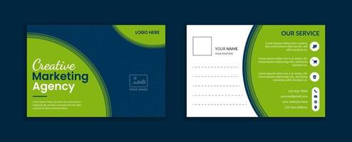 Corporate business postcard template layout vector