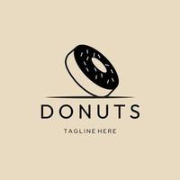 donntdonuts logotipo, icono y símbolo vintage, con diseño de ilustración de vector de emblema