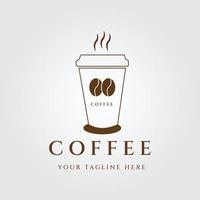 coffee line art logo, icon and symbol vector illustration design