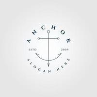 anchor line art logo, icon and symbol vector illustration design