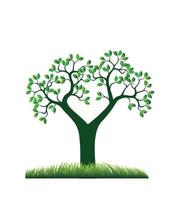 Green spring Tree. Vector Illustration.