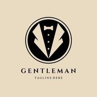 gentleman vintage logo, icon and symbol, with emblem vector illustration design