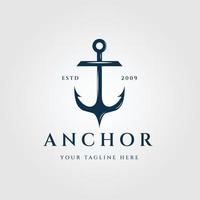 anchor vintage logo, icon and symbol vector illustration design