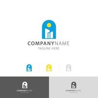 simple nice house building logo vector