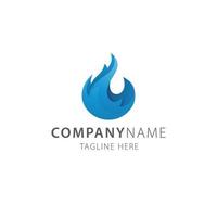 Blue Fire flame elegant logo vector