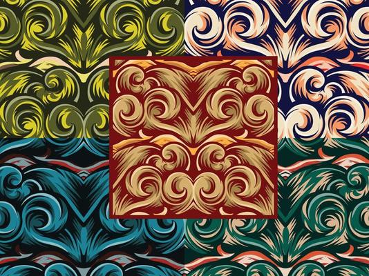 Ornamental Decorative Pattern Color Combination