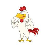chicken mascot vector illustration. rooster sign and symbol.