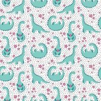 Seamless pattern Cute Dino. Prints for baby room, baby shower, greeting card, kids and baby t-shirts Original texture for textile, fabric, wallpaper, apparel, clothing. Hand drawn vector illustration