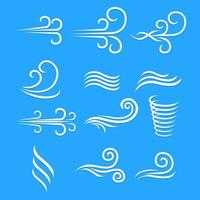 Set of wind vector illustration element, background, frame, effects, layout. Vector eps 10. Cartoon of wind.
