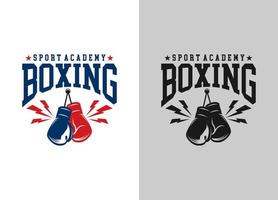 Boxing logo template. Boxing related design elements for prints, logos, posters. Vector vintage illustration. Eps 10