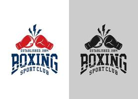 Boxing logo template. Boxing related design elements for prints, logos, posters. Vector vintage illustration. Eps 10