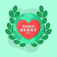 Soft blue colour background of World Heart day illustration in flat design. Vector eps 10