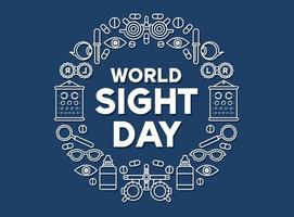 Deep blue background of World Sight Day illustration on healthcare icon element. Vector eps 10.