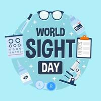 Sky blue background of World Sight Day illustration on healthcare icon element. Vector eps 10.