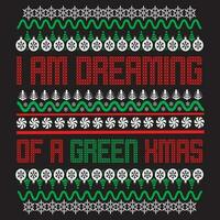 I am dreaming of a green xmas vector