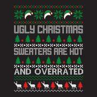 Ugly Christmas sweaters are hot and overrated vector