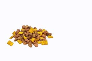 dry cat food isolated on white background photo