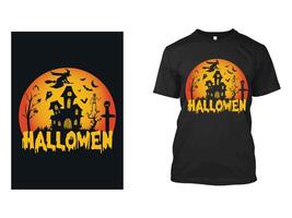 diseño de camiseta de halloween o terror vector