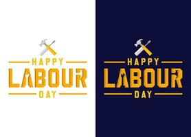 Labour day logo template. Worker related design elements for prints, logos, posters. Vector vintage illustration. Eps 10