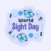 Soft blue background of World Sight Day illustration on healthcare icon element. Vector eps 10.