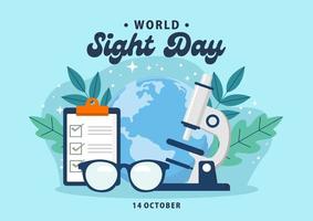 Sky blue background of World Sight Day illustration on healthcare icon element. Vector eps 10.