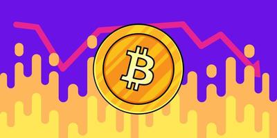 Bitcoin Crypto Market Crash Flat Design Illustration vector
