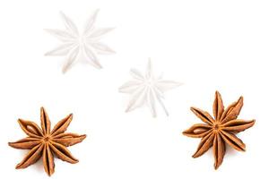 star anise isolated on the white background photo