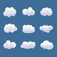 Set of transparent realistic clouds vector illustration