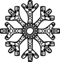 patrón de mandala de copo de nieve de invierno vector