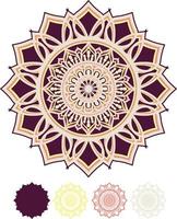 Mandala Pattern Print Laser Cut File vector