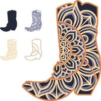 Boot Layers Laser Cut File vector