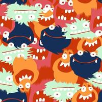 Monsters repeat seamless pattern print vector